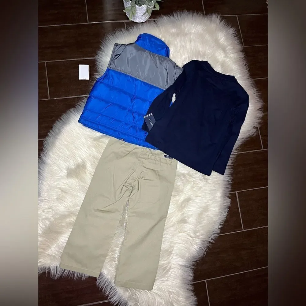 Nautica Royal Blue/Navy puffer vest 3pc set sz 3T